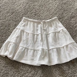 white waffle material skirt
